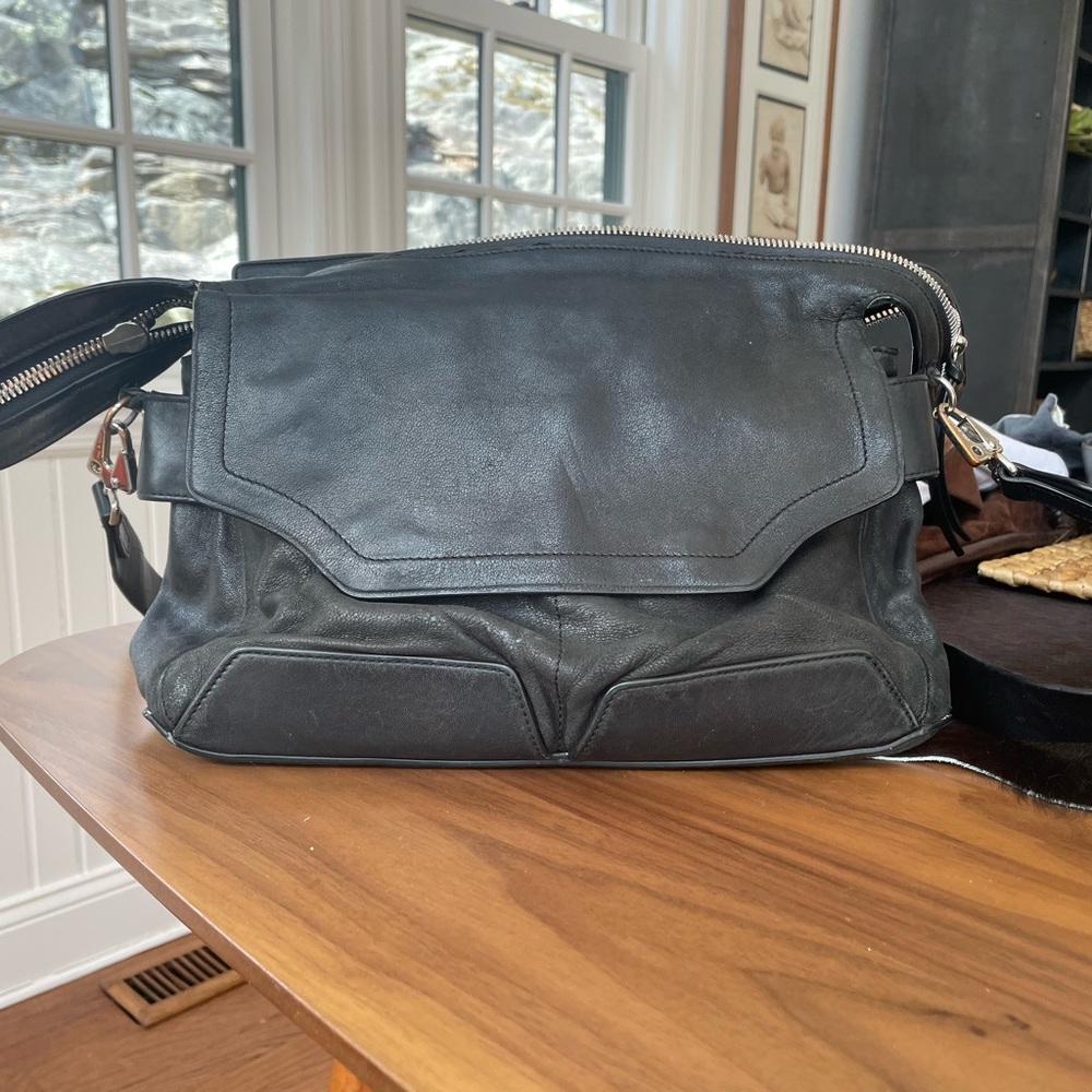 Rag And Bone Black Leather Messenger Bag Gem